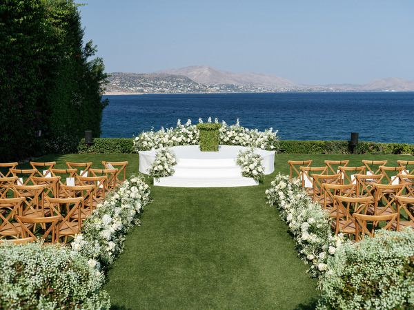 Ceremony aisle at The Gallery Island Resort Athens Riviera.
