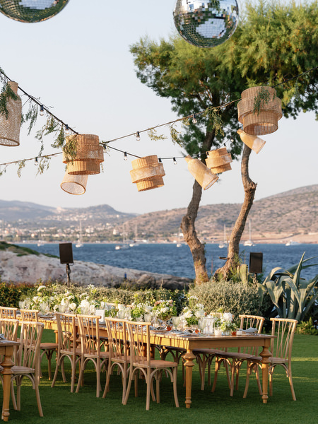 Lantern decor at Island Resort Athens Riviera reception.