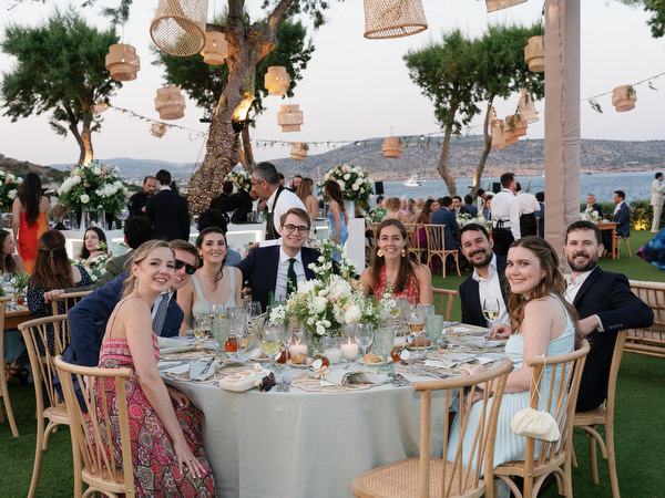 Wedding reception celebration at The Residence Island Resort Athens Riviera.