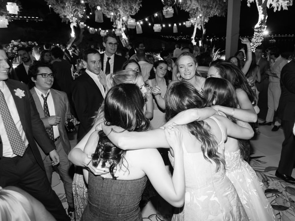 Dance floor party at Athens Riviera luxury wedding reception.