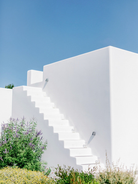 Santorini wedding venue terrace overlooking the Aegean Sea