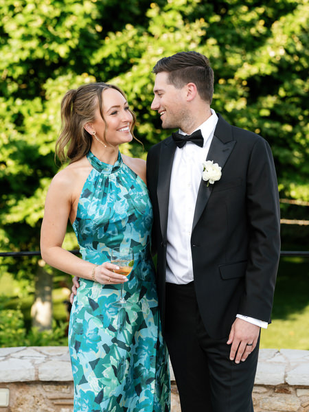 Wedding guests during the outdoor reception
